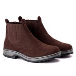 Botina Couro Sintético Camurça Ransterine Café