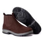 Botina Couro Sintético Camurça Ransterine Café