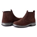 Botina Couro Sintético Camurça Ransterine Café