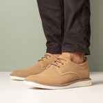 Sapatênis Masculino Ransterine Couro Areia Comfort