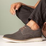 Sapatênis Masculino Ransterine Couro Grafite Comfort 
