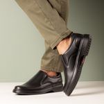 Sapato Comfort Ransterine Masculino em Couro Preto