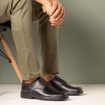 Sapato Comfort Ransterine Masculino em Couro Preto