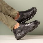Sapato Comfort Ransterine Masculino em Couro Preto 