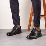 Sapato Comfort Ransterine Masculino em Couro Preto