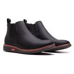 Botina Couro Rústico Ransterine Preta Comfort