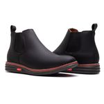 Botina Couro Rústico Ransterine Preta Comfort