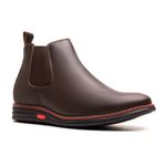 Botina Couro Rústico Ransterine Café Comfort