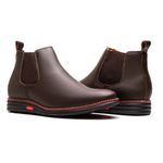 Botina Couro Rústico Ransterine Café Comfort