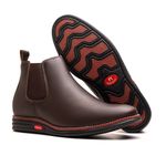 Botina Couro Rústico Ransterine Café Comfort