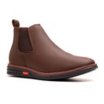 Botina Couro Rústico Ransterine Pinhão Comfort