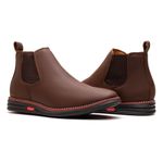 Botina Couro Rústico Ransterine Pinhão Comfort