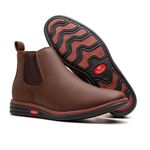 Botina Couro Rústico Ransterine Pinhão Comfort