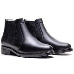 Botina Couro de Carneiro Ransterine Preto Comfort 