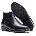 Botina Couro de Carneiro Ransterine Preto Comfort 