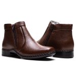 Botina Couro Floter Ransterine Café Comfort 