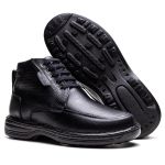 Bota Comfort Ransterine Masculino em Couro Preto