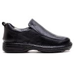 Sapato Comfort Ransterine Masculino em Couro Preto 