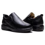 Sapato Comfort Ransterine Masculino em Couro Preto 