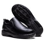 Sapato Comfort Ransterine Masculino em Couro Preto 