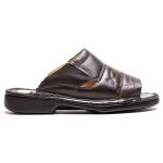 Chinelo Comfort Ransterine Masculino em Couro Café
