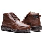 Bota Comfort Ransterine Masculino em Couro Café