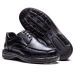 Sapato Comfort Ransterine Masculino em Couro Preto 