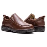 Sapato Comfort Ransterine Masculino em Couro Café