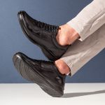 Sapato Comfort Masculino Em Couro Preto 