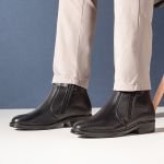 Botina Couro de Carneiro Ransterine Preto Comfort 