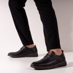 Sapato Casual Derby Masculino Em Couro Preto