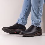 Botina Masculina Ultra Comfort em Couro Preto