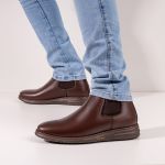 Botina Masculina Ultra Comfort em Couro Café