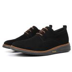 Derby Masculino Couro Sintético Camurça Ransterine Preto