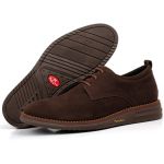 Derby Masculino Couro Sintético Camurça Ransterine Café