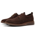 Derby Masculino Couro Sintético Camurça Ransterine Café