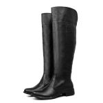 Bota Over Cano Alto Feminina Ransterine em Couro Preta