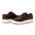 Sapato Comfort Ransterine Masculino em Couro Rústico Café