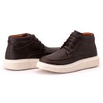 Bota Comfort Masculina Em Couro Rústico Café