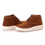 Bota Comfort Masculina Em Couro Rústico Castor