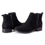 Bota Feminina Cano Curto Couro Sintético Preta