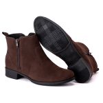 Bota Feminina Cano Curto Couro Sintético Café