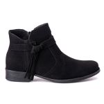 Bota Feminina Cano Curto Couro Sintético Preto