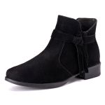 Bota Feminina Cano Curto Couro Sintético Preto