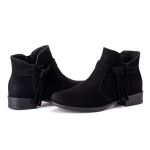 Bota Feminina Cano Curto Couro Sintético Preto