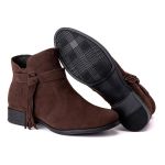 Bota Feminina Cano Curto Couro Sintético Café