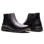 Bota Masculina Ultra Comfort em Couro Preto
