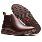 Botina Masculina Ultra Comfort em Couro Café