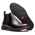 Botina Masculina Ultra Comfort em Couro Preto