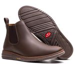 Botina Masculina Ultra Comfort em Couro Rústico Café
